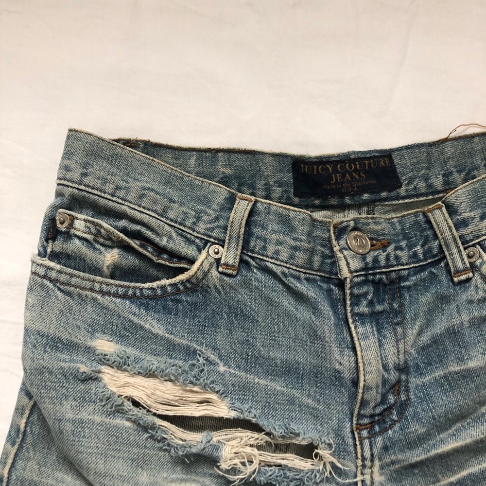 Juicy Couture Low Rise Ripped Cutoff Denim Shorts!